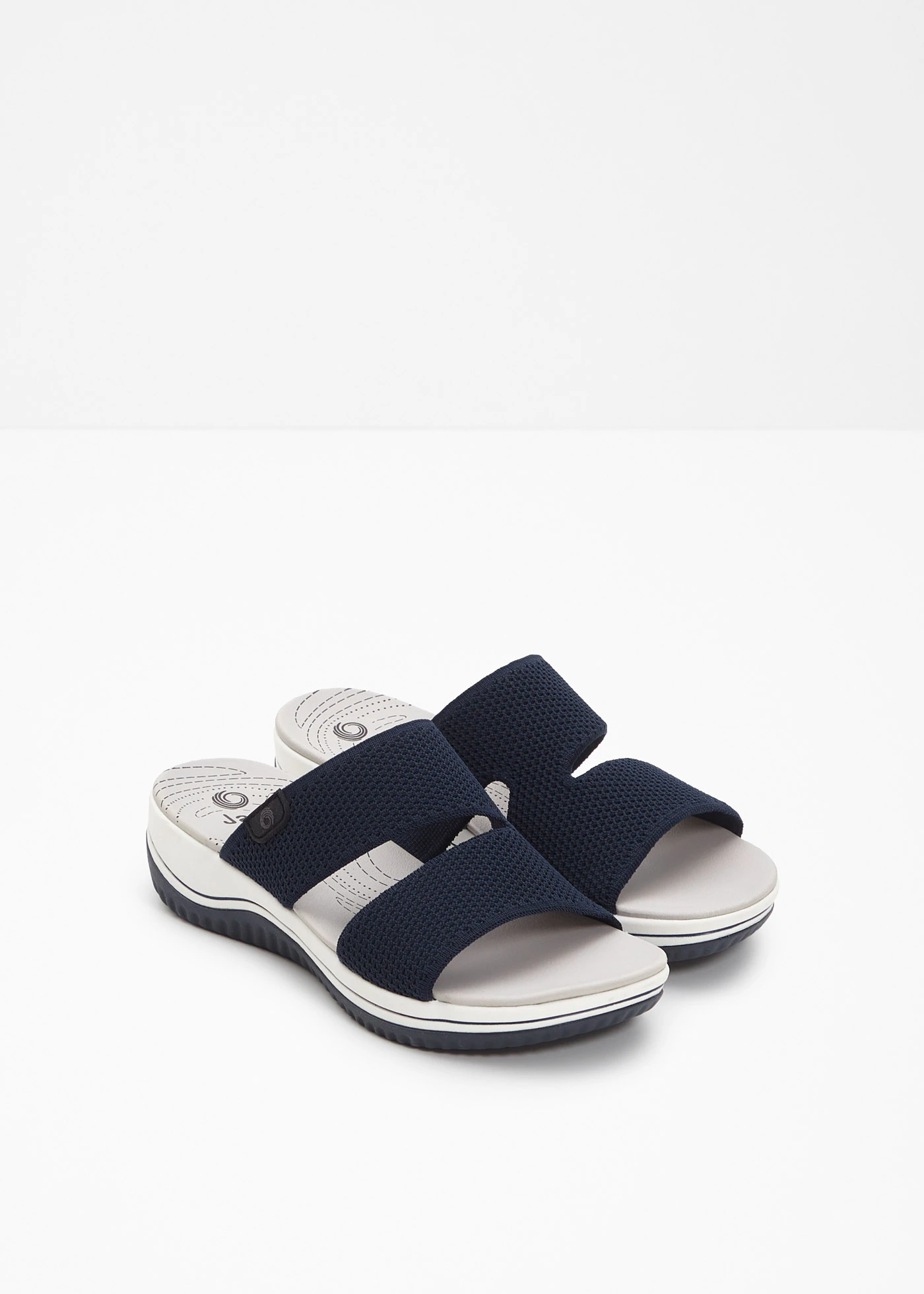 Mules compensées Jana largeur confort • bleu foncé • Boutique bonprix