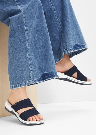 Mules compensées Jana largeur confort • bleu foncé • Boutique bonprix