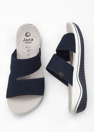 Jana sleehak slippers, comfortabele wijdte • donkerblauw • bonprix online shop