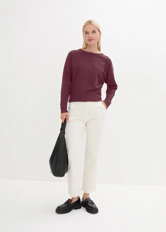 Trui met vleermuismouwen • wijnrood • product-page.page-title-suffix