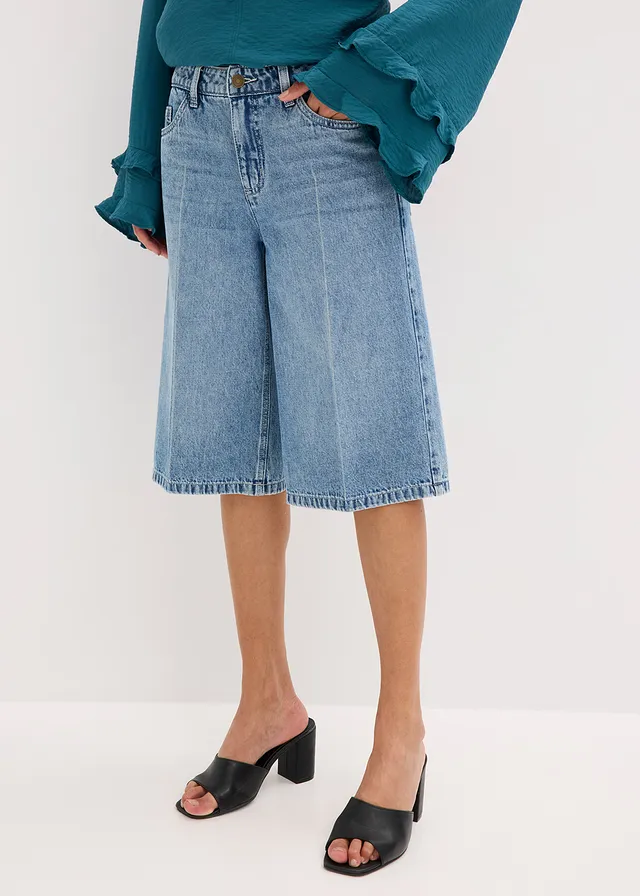 Bermuda en jean taille mi-haute, peu extensible • bleu denim used • product-page.page-title-suffix