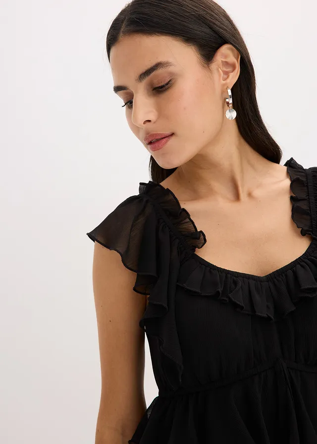 Jurk van chiffon in A-lijn • zwart • product-page.page-title-suffix