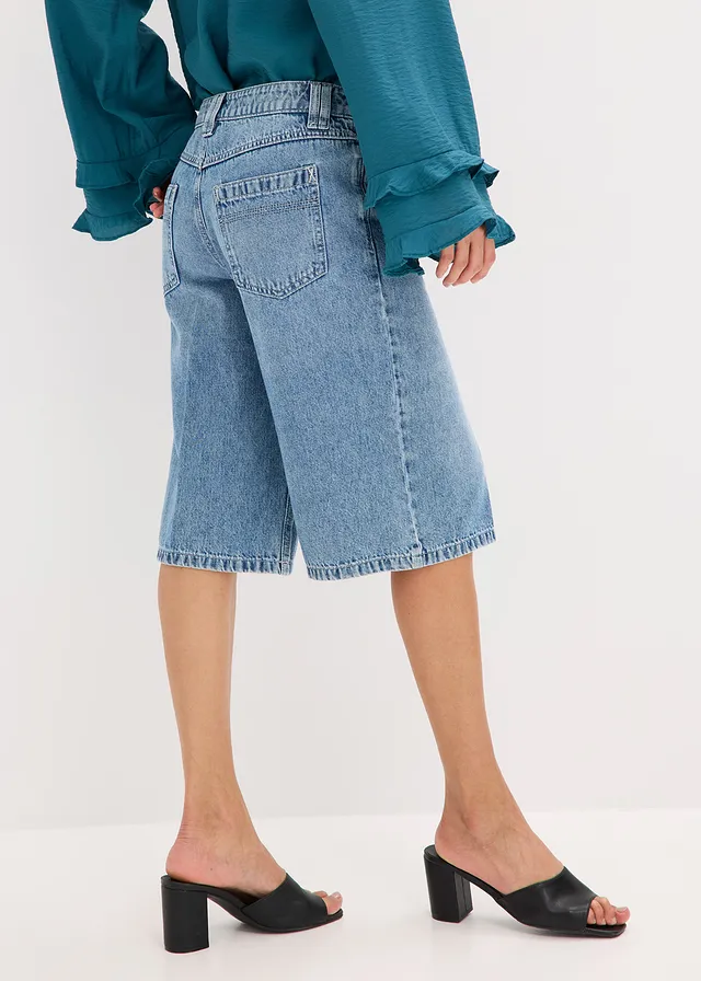 Bermuda en jean taille mi-haute, peu extensible • bleu denim used • product-page.page-title-suffix
