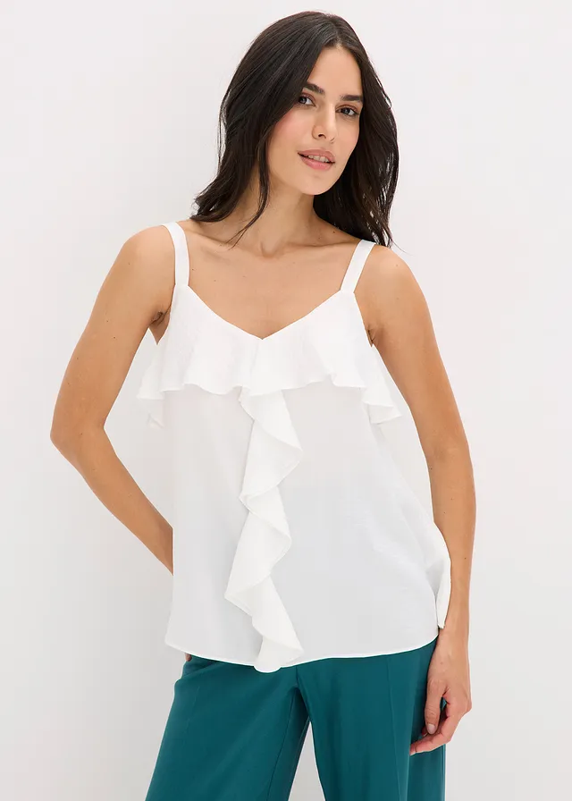 Top à bretelles fines en satin brillant