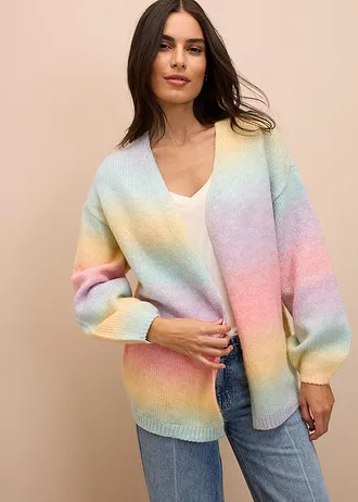 Grof gebreide trui van zachte wolmix • lichtblauw-roze-geel-paars • bonprix online shop