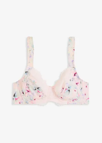 Podprsenka s kosticemi a polstrovanými ramínky • světle růžová s květy • bonprix obchod