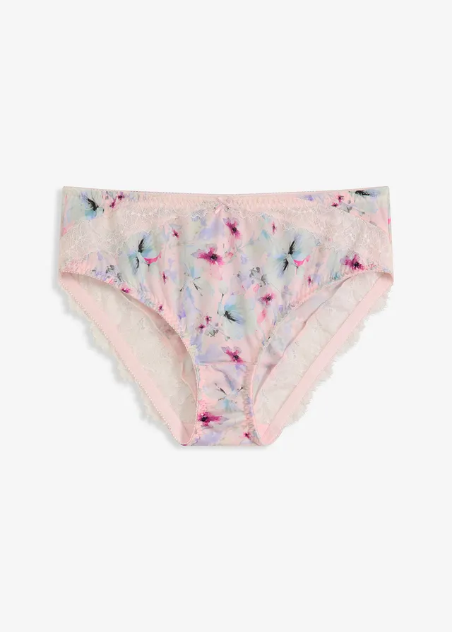 Chilot maxi cu efect lucios (set/ 2 perechi) • roz deschis floral • magazin bonprix