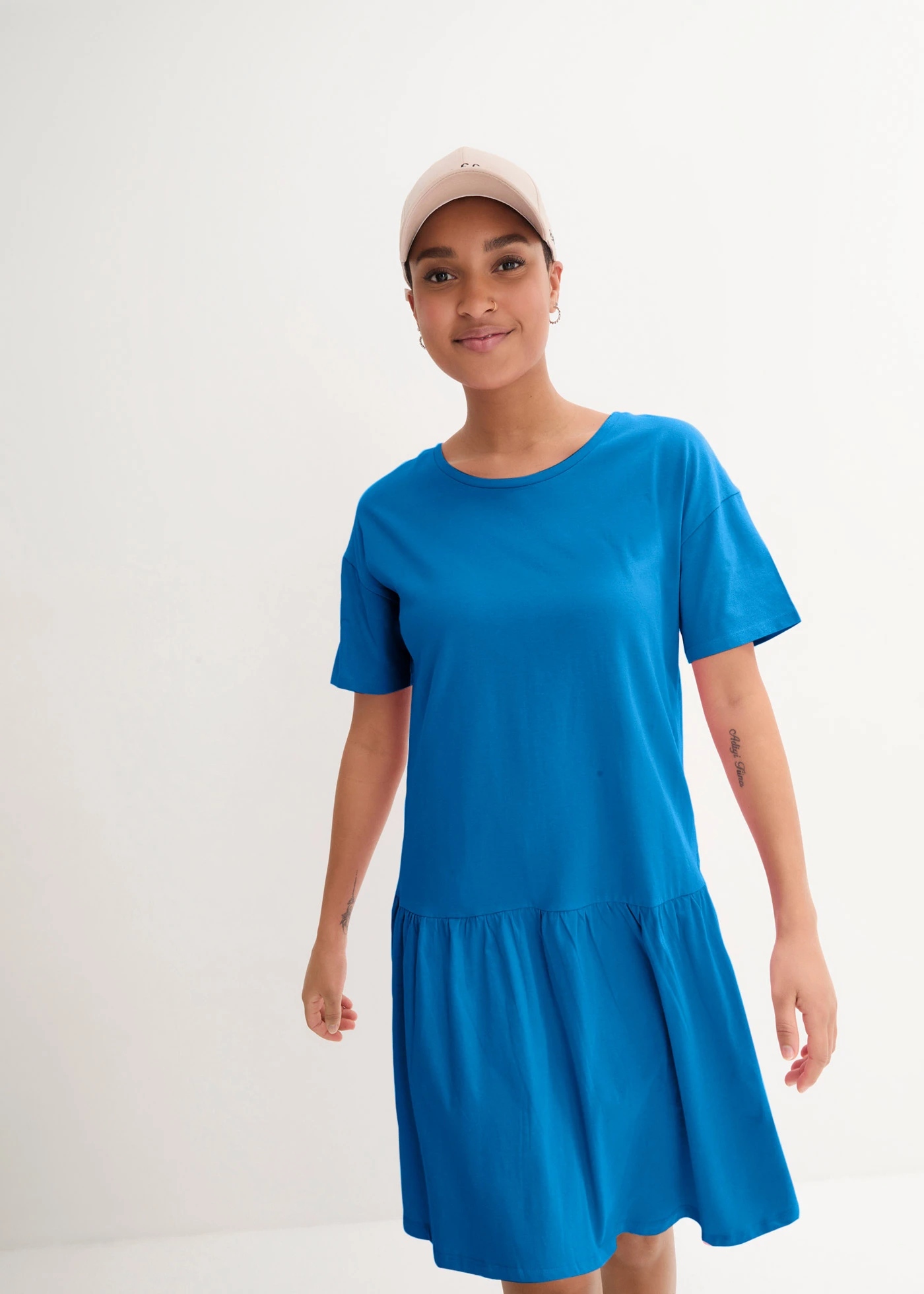 Korte shirtjurk van biologisch katoen • arctisch blauw • bonprix online shop