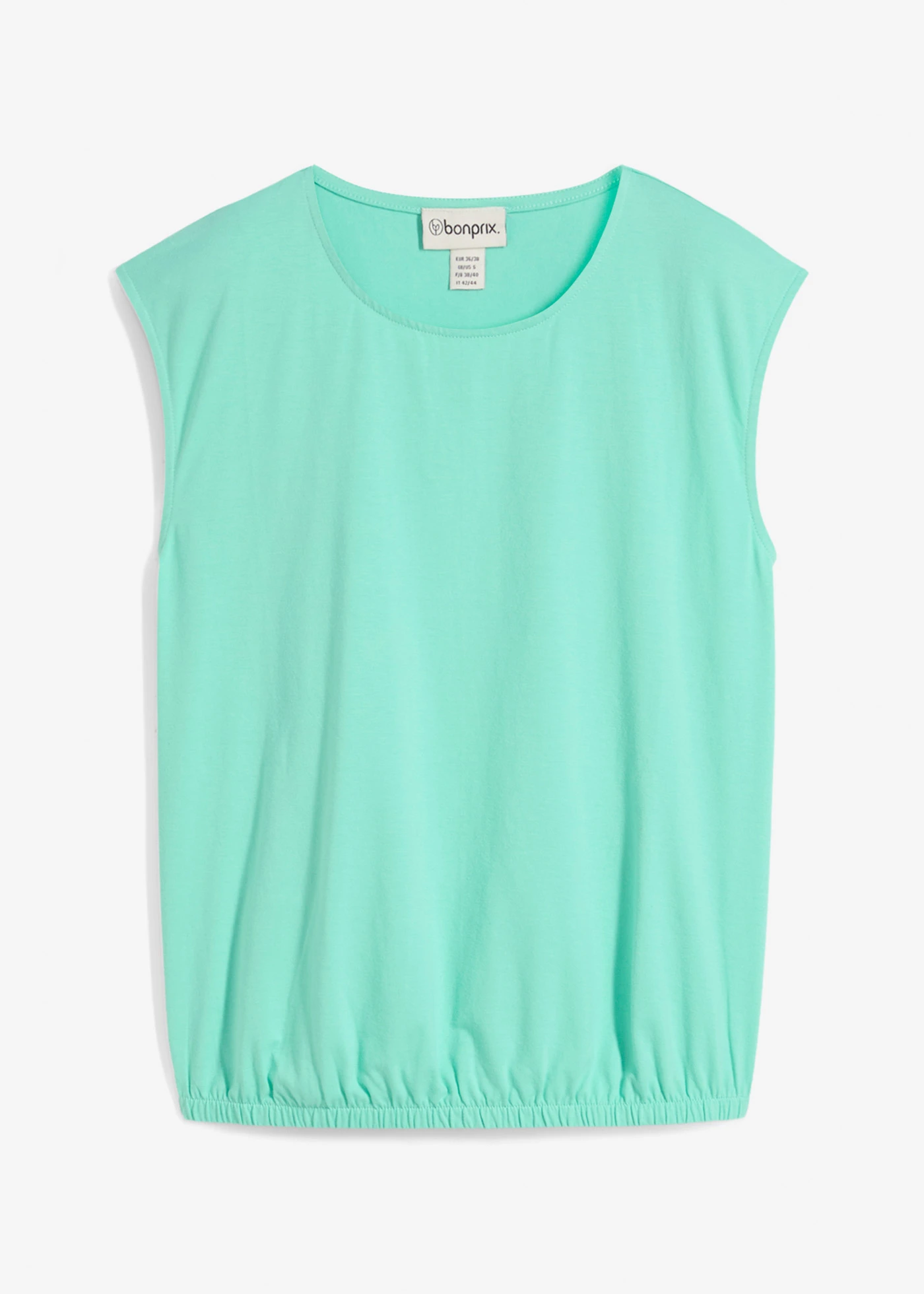 Tričko s elastickým spodním lemem • mentolově modrá • bonprix obchod