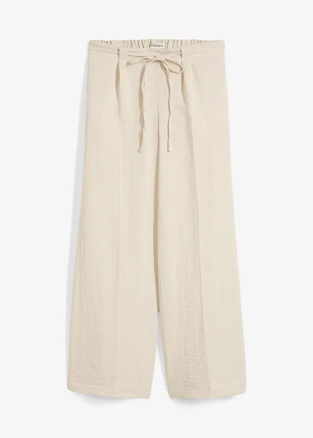Pantaloni culotte din material fluid cu viscoză