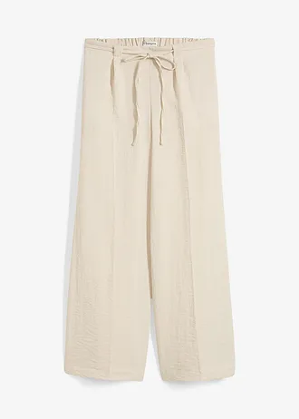 Culotte kalhoty ze splývavé viskózové směsi, barva: přírodní