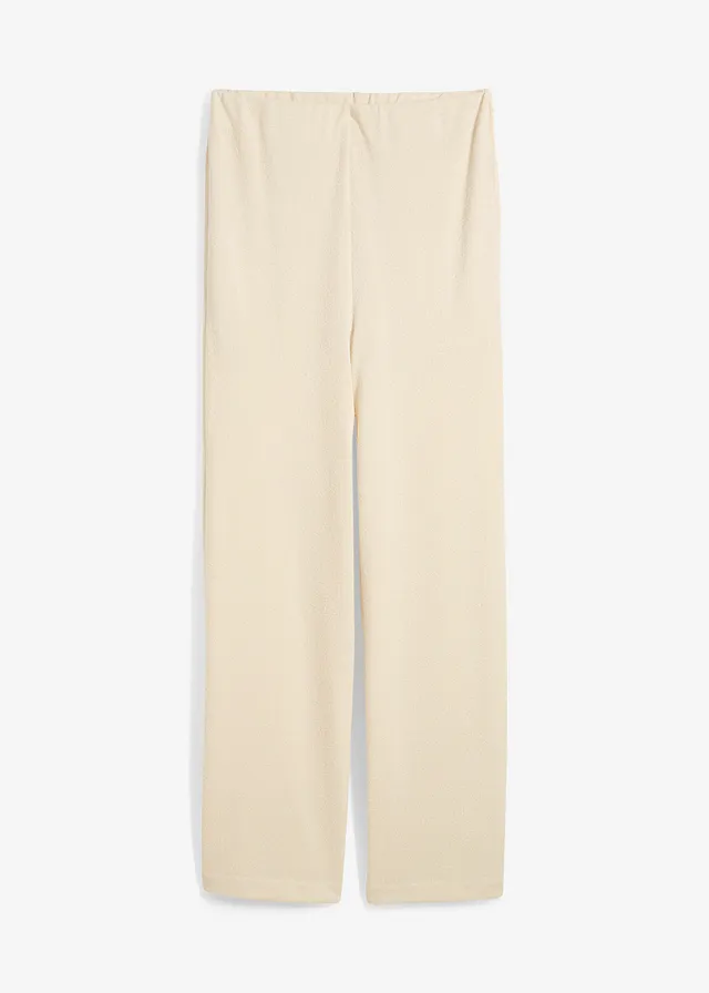 Pantaloni Palazzo cu aspect tricotat