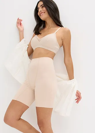Onzichtbare licht corrigerende biker short met katoen • krijtbeige • bonprix online shop