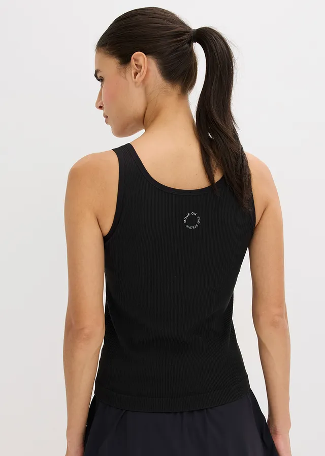 Seamless longtop van ribstof • zwart • product-page.page-title-suffix
