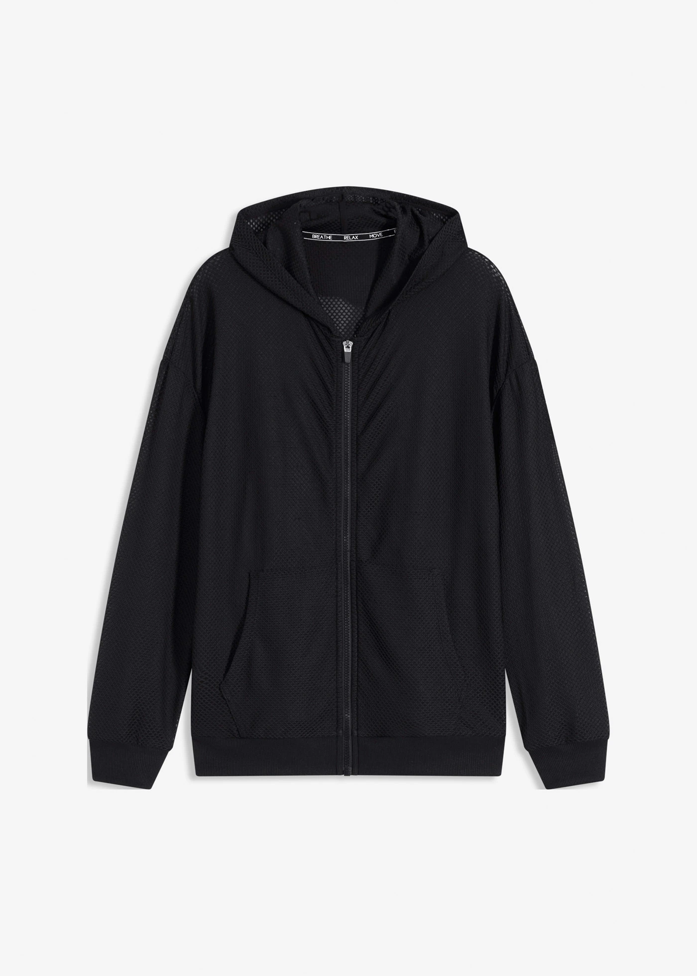 Průhledná sportovní bunda ze síťoviny, oversize • černá • bonprix obchod