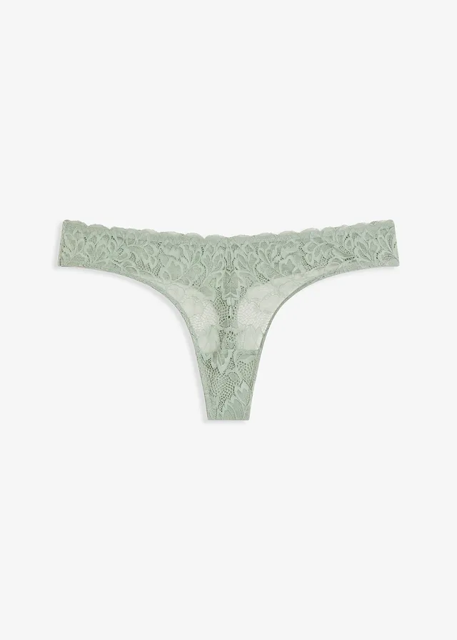 Chilot string în V cu dantelă florală