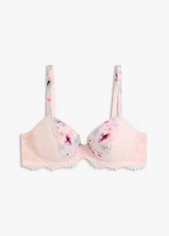 Voorgevormde bh • lichtroze gebloemd • bonprix online shop