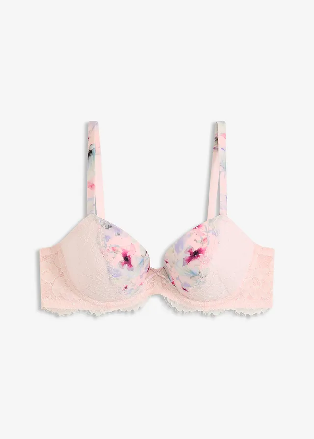 Voorgevormde bh • lichtroze gebloemd • bonprix online shop