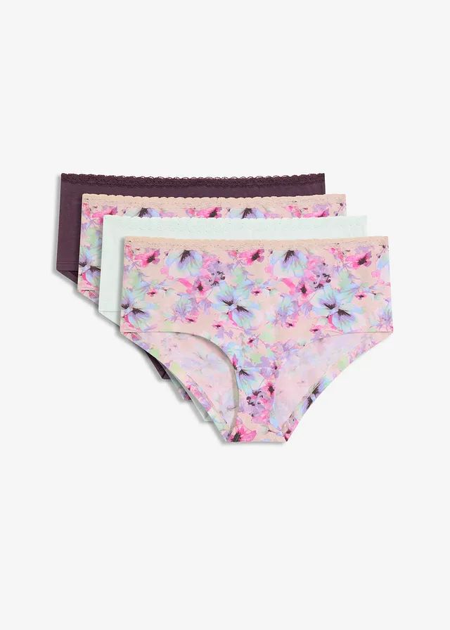 Chilot panty maxi cu bumbac organic (set/4 perechi)