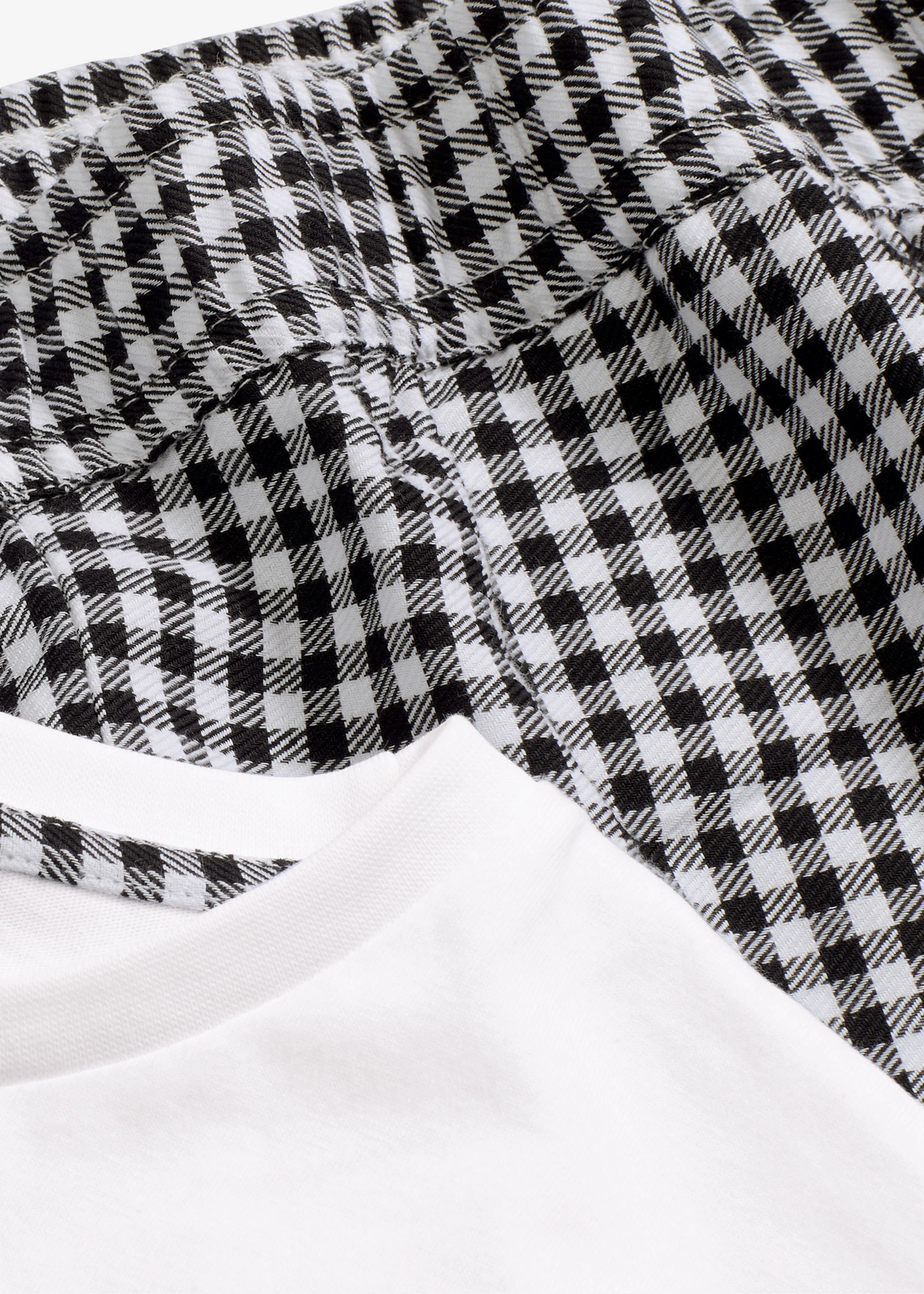 Krátké pyžamo s tkanými šortkami • bílá kostkovaná • bonprix obchod