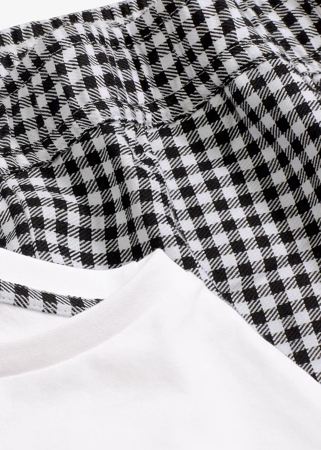 Pyjashort avec short tissé • blanc carreaux • product-page.page-title-suffix