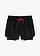 Short de sport 2-en-1 ultra-léger, Couleur: noir