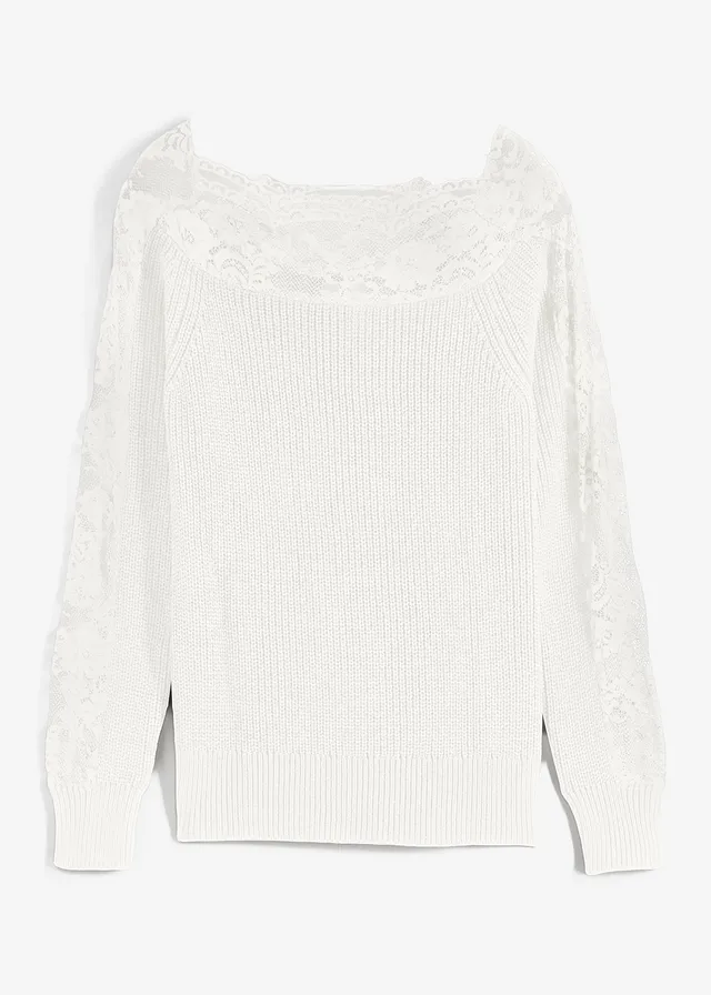 Pulover cu dantelă