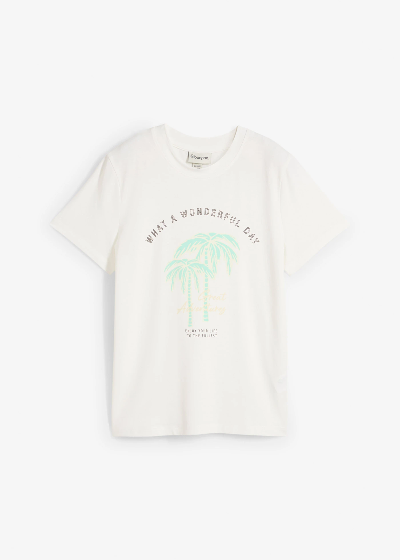 T-shirt à imprimé • blanc cassé/bleu menthol • Boutique bonprix