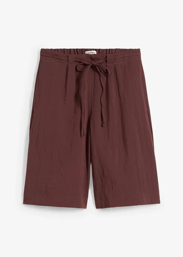 Bermuda van soepele viscose, Kleur: terrabruin