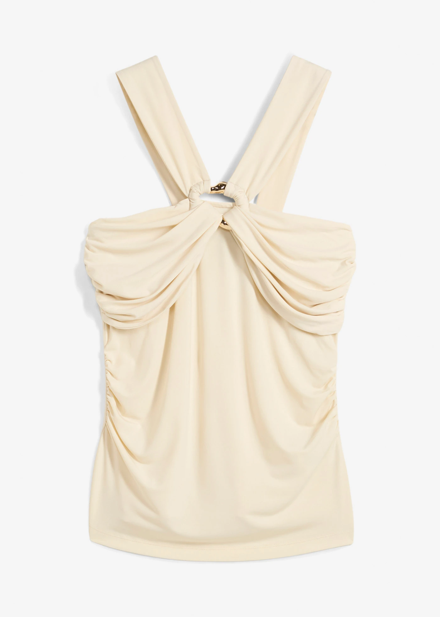 Top s ramínkem kolem krku a tepanou dekorativní sponou • přírodní • bonprix obchod