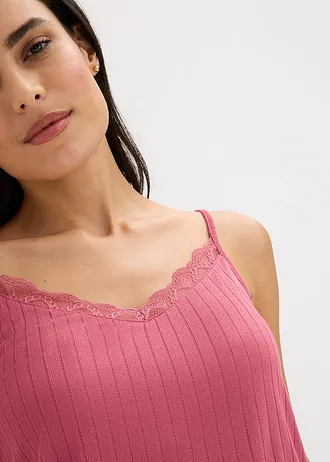 Krátké pyžamo z měkkého pointelle žerzeje • jemně pink • bonprix obchod