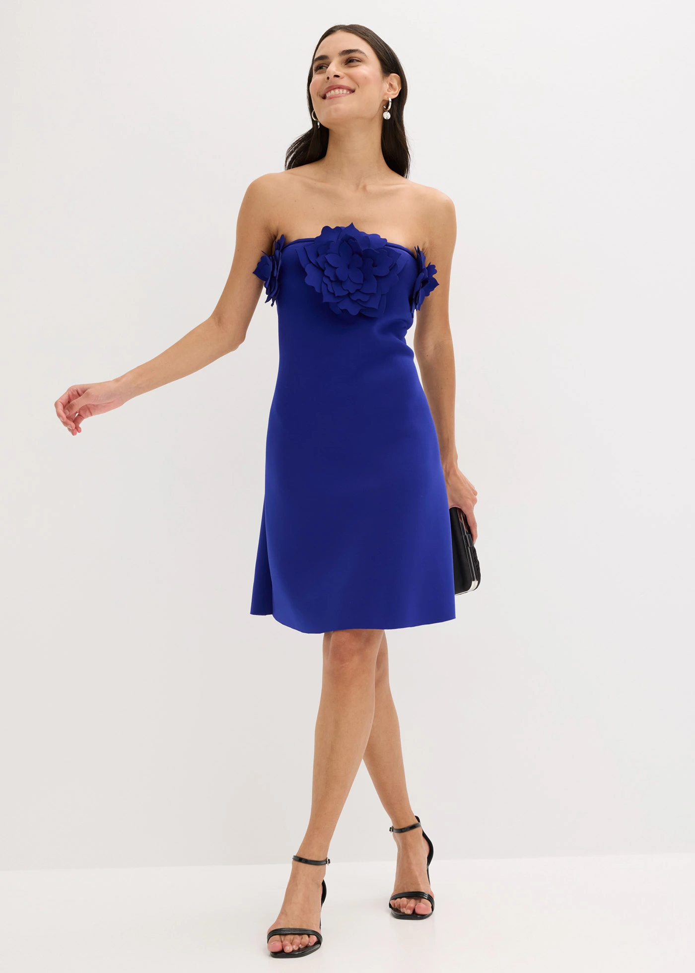 Rochie bandeaux din material rigid scuba • albastru • magazin bonprix