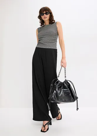 Tričko s nařasením • černo-přírodní bílá • bonprix obchod