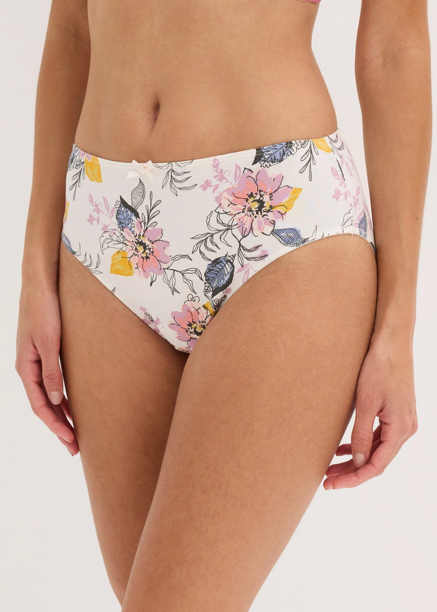 Maxikalhotky s organickou bavlnou (4 ks v balení) • krémová s potiskem + starorůžová + noční modrá • bonprix obchod