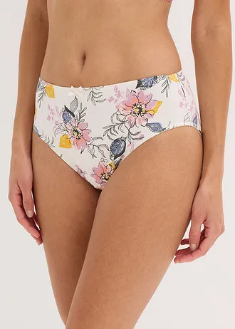 Maxikalhotky s organickou bavlnou (4 ks v balení) • krémová s potiskem + starorůžová + noční modrá • bonprix obchod