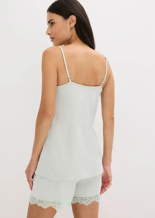 Top de pyjama en coton et viscose • menthol clair • product-page.page-title-suffix