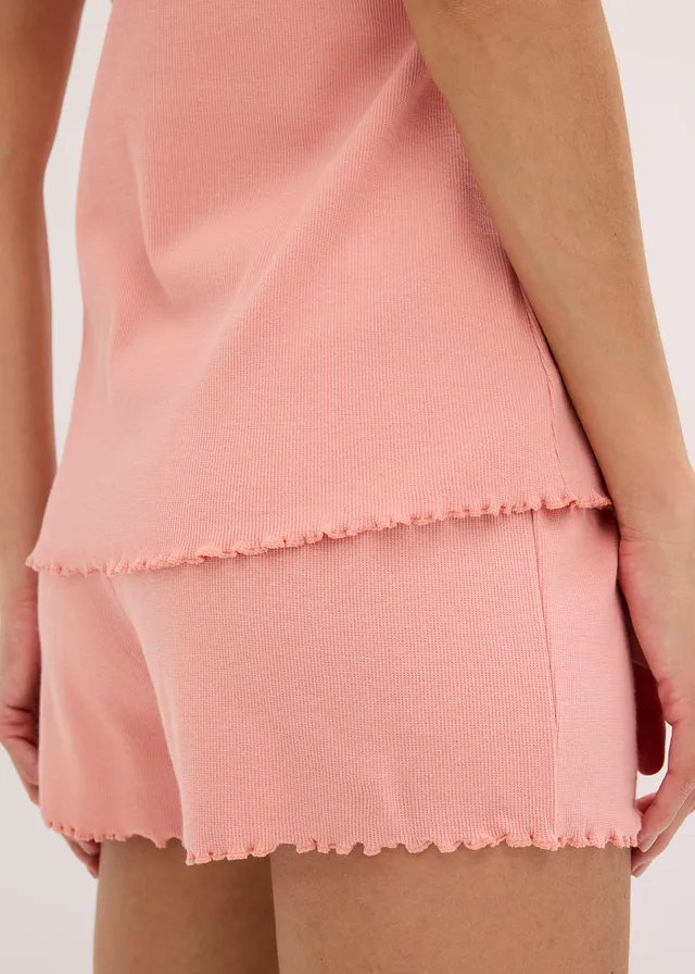 Shortama met sierlijk kant • antiek roze • product-page.page-title-suffix