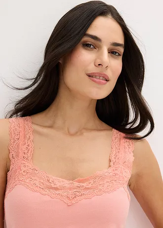 Krátké pyžamo s jemným krajkovým lemem • antická růžová • bonprix obchod