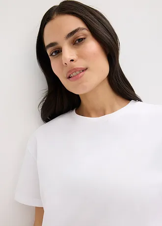 Krátké pyžamo s tkanými šortkami • bílá kostkovaná • bonprix obchod