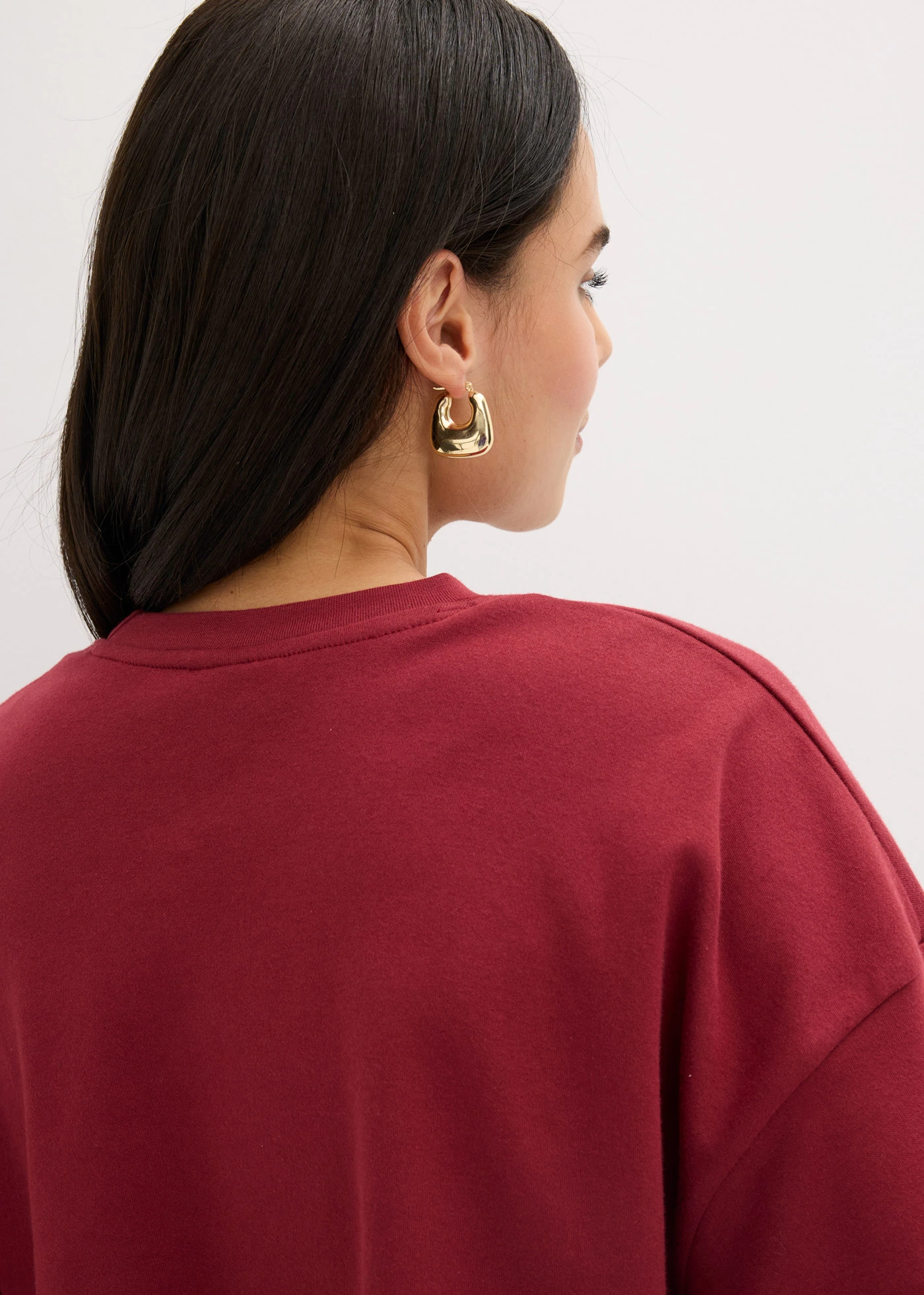 Cropped T-shirt van biologisch katoen • pruimrood luipaardprint • bonprix online shop