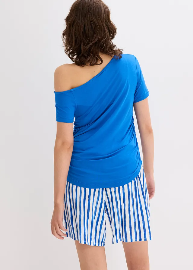 T-shirt asymétrique, Couleur: bleu arctique