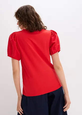 Jersey shirt met biologisch katoen, Kleur: aardbeirood