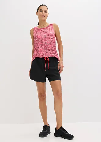 Sporttop met racerback, sneldrogend • paradijspink-zwart • bonprix online shop
