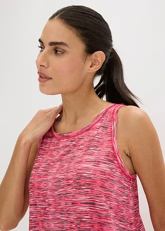 Sportovní top s vykrojenými zády, rychleschnoucí • rajská pink-černá • bonprix obchod