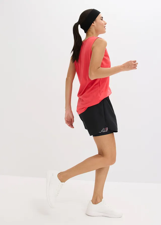 Ultralekkie szorty sportowe 2w1 • czarny • sklep bonprix