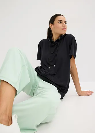 Oversize sportovní triko s kapucí, rychleschnoucí • černá • bonprix obchod