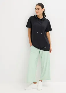 Oversize sportovní triko s kapucí, rychleschnoucí, barva: černá