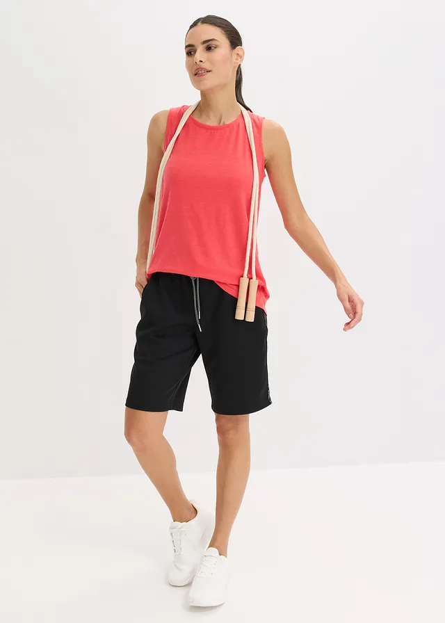 Lot de 2 débardeurs de sport à séchage rapide, Couleur: noir/rose paradis