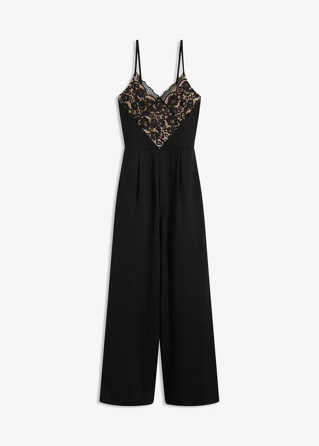 Salopetă din jerse cu dantelă