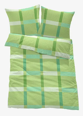 Parure de lit en seersucker • vert • Boutique bonprix
